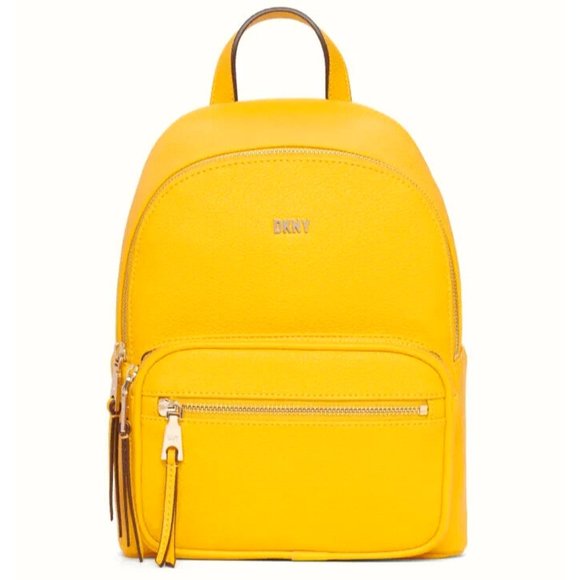 New DKNY Maxine Backpack Leather Sahara Yellow